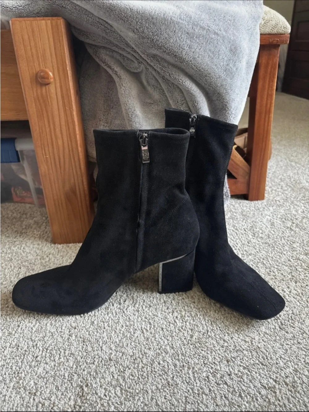 Black suede ankle boots